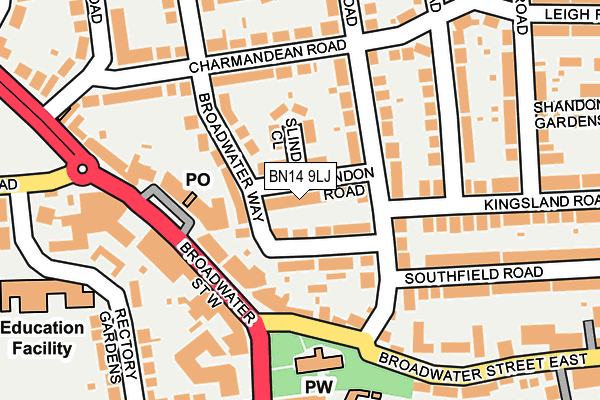 BN14 9LJ map - OS OpenMap – Local (Ordnance Survey) BN14 9LJ map - OS OpenMap – Local (Ordnance Survey)