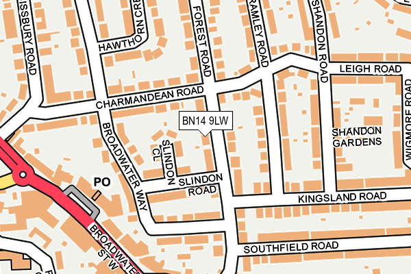 BN14 9LW map - OS OpenMap – Local (Ordnance Survey) BN14 9LW map - OS OpenMap – Local (Ordnance Survey)