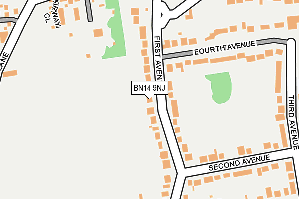 BN14 9NJ map - OS OpenMap – Local (Ordnance Survey) BN14 9NJ map - OS OpenMap – Local (Ordnance Survey)