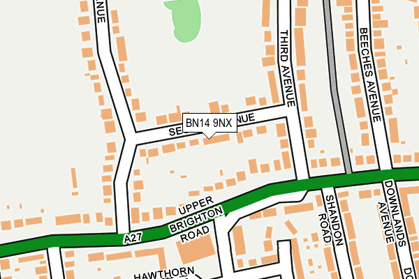 BN14 9NX map - OS OpenMap – Local (Ordnance Survey) BN14 9NX map - OS OpenMap – Local (Ordnance Survey)