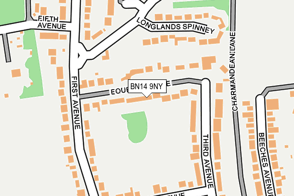 BN14 9NY map - OS OpenMap – Local (Ordnance Survey) BN14 9NY map - OS OpenMap – Local (Ordnance Survey)
