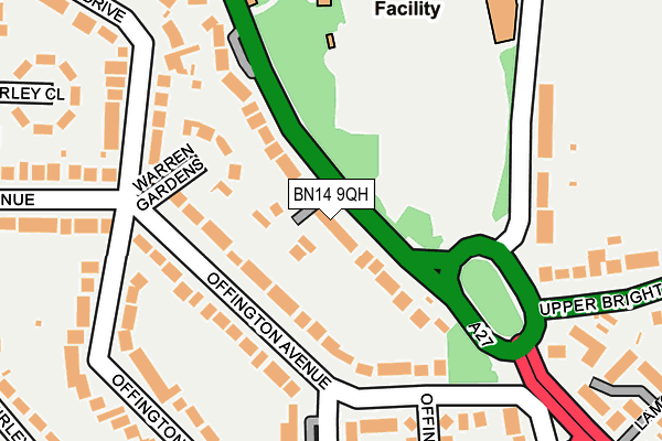 BN14 9QH map - OS OpenMap – Local (Ordnance Survey) BN14 9QH map - OS OpenMap – Local (Ordnance Survey)