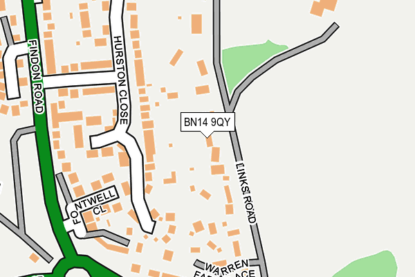 BN14 9QY map - OS OpenMap – Local (Ordnance Survey) BN14 9QY map - OS OpenMap – Local (Ordnance Survey)