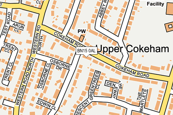 BN15 0AL map - OS OpenMap – Local (Ordnance Survey) BN15 0AL map - OS OpenMap – Local (Ordnance Survey)