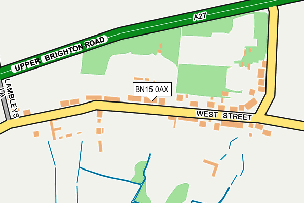 BN15 0AX map - OS OpenMap – Local (Ordnance Survey) BN15 0AX map - OS OpenMap – Local (Ordnance Survey)