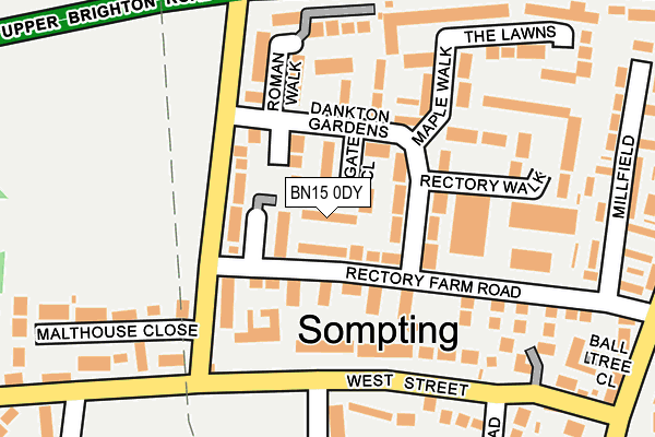 BN15 0DY map - OS OpenMap – Local (Ordnance Survey)