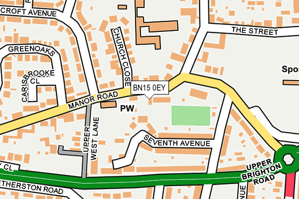 BN15 0EY map - OS OpenMap – Local (Ordnance Survey) BN15 0EY map - OS OpenMap – Local (Ordnance Survey)