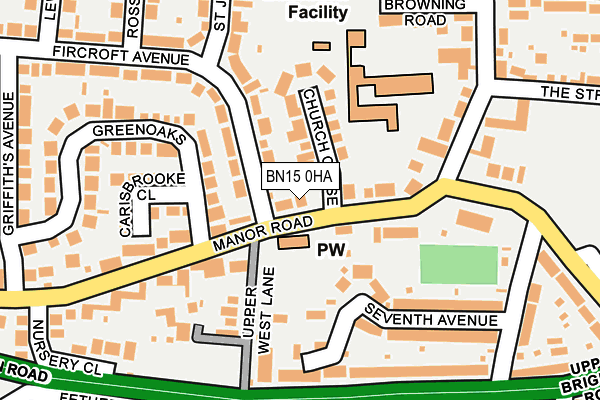 BN15 0HA map - OS OpenMap – Local (Ordnance Survey) BN15 0HA map - OS OpenMap – Local (Ordnance Survey)