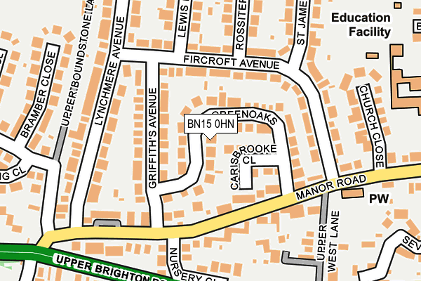 BN15 0HN map - OS OpenMap – Local (Ordnance Survey) BN15 0HN map - OS OpenMap – Local (Ordnance Survey)