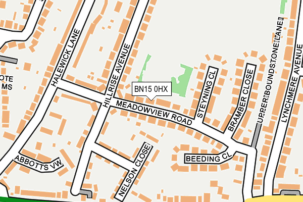 BN15 0HX map - OS OpenMap – Local (Ordnance Survey) BN15 0HX map - OS OpenMap – Local (Ordnance Survey)
