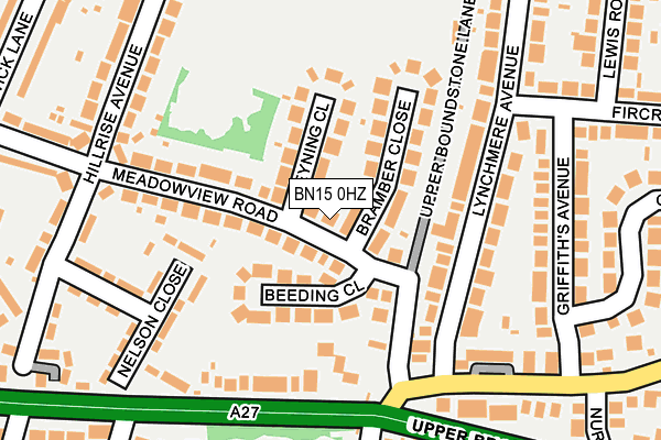 BN15 0HZ map - OS OpenMap – Local (Ordnance Survey) BN15 0HZ map - OS OpenMap – Local (Ordnance Survey)