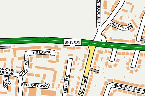 BN15 0JN map - OS OpenMap – Local (Ordnance Survey) BN15 0JN map - OS OpenMap – Local (Ordnance Survey)