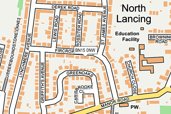 BN15 0NW map - OS OpenMap – Local (Ordnance Survey) BN15 0NW map - OS OpenMap – Local (Ordnance Survey)
