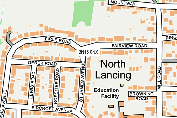 BN15 0NX map - OS OpenMap – Local (Ordnance Survey) BN15 0NX map - OS OpenMap – Local (Ordnance Survey)