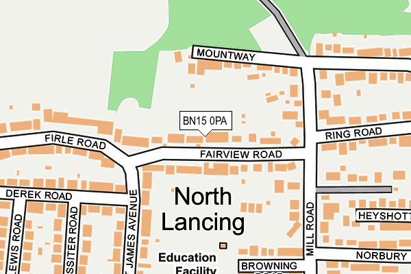 BN15 0PA map - OS OpenMap – Local (Ordnance Survey) BN15 0PA map - OS OpenMap – Local (Ordnance Survey)