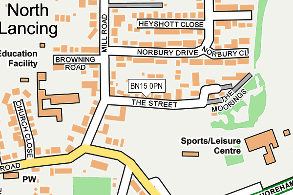 BN15 0PN map - OS OpenMap – Local (Ordnance Survey) BN15 0PN map - OS OpenMap – Local (Ordnance Survey)