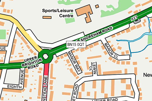 BN15 0QT map - OS OpenMap – Local (Ordnance Survey)