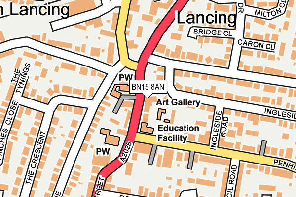 BN15 8AN map - OS OpenMap – Local (Ordnance Survey) BN15 8AN map - OS OpenMap – Local (Ordnance Survey)