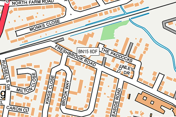 BN15 8DF map - OS OpenMap – Local (Ordnance Survey) BN15 8DF map - OS OpenMap – Local (Ordnance Survey)
