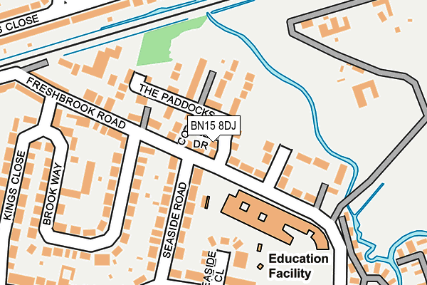 BN15 8DJ map - OS OpenMap – Local (Ordnance Survey) BN15 8DJ map - OS OpenMap – Local (Ordnance Survey)