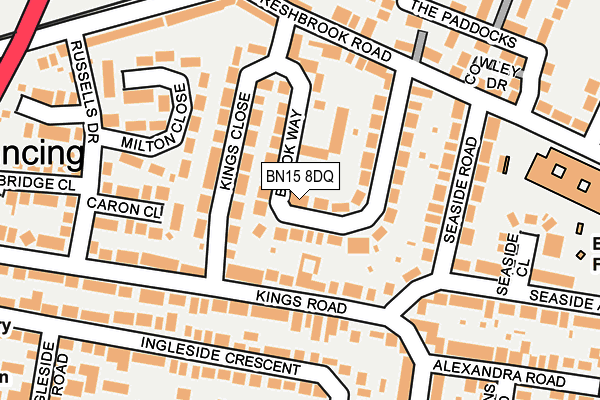 BN15 8DQ map - OS OpenMap – Local (Ordnance Survey) BN15 8DQ map - OS OpenMap – Local (Ordnance Survey)