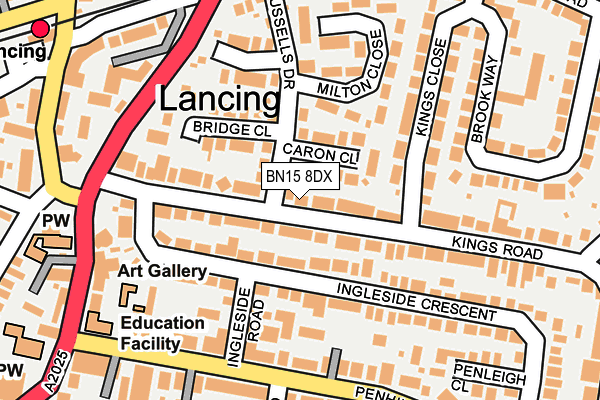 BN15 8DX map - OS OpenMap – Local (Ordnance Survey) BN15 8DX map - OS OpenMap – Local (Ordnance Survey)