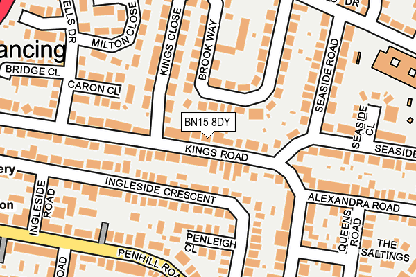 BN15 8DY map - OS OpenMap – Local (Ordnance Survey) BN15 8DY map - OS OpenMap – Local (Ordnance Survey)