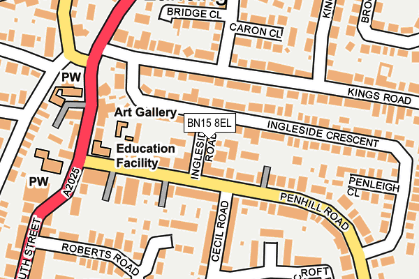 BN15 8EL map - OS OpenMap – Local (Ordnance Survey) BN15 8EL map - OS OpenMap – Local (Ordnance Survey)