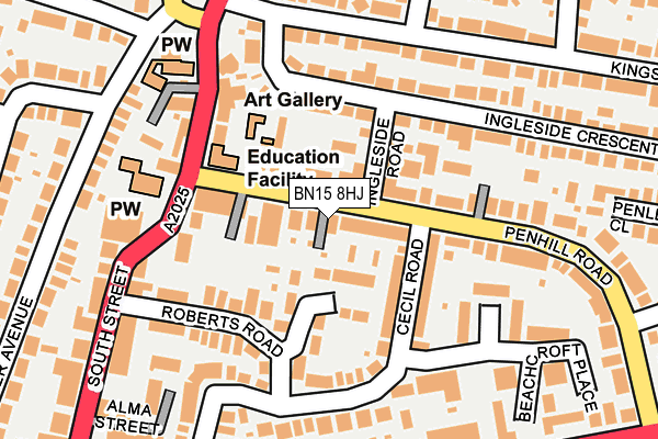 BN15 8HJ map - OS OpenMap – Local (Ordnance Survey)