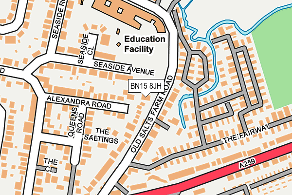 BN15 8JH map - OS OpenMap – Local (Ordnance Survey)