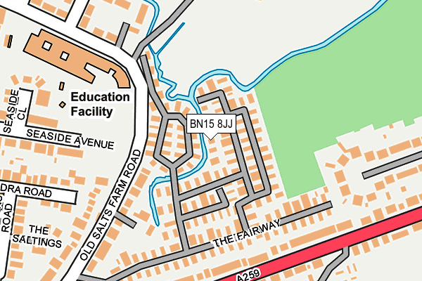 BN15 8JJ map - OS OpenMap – Local (Ordnance Survey) BN15 8JJ map - OS OpenMap – Local (Ordnance Survey)
