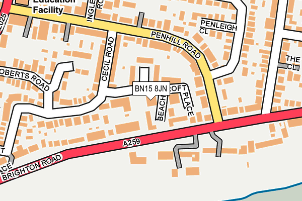 BN15 8JN map - OS OpenMap – Local (Ordnance Survey)