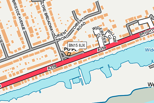 BN15 8JX map - OS OpenMap – Local (Ordnance Survey)