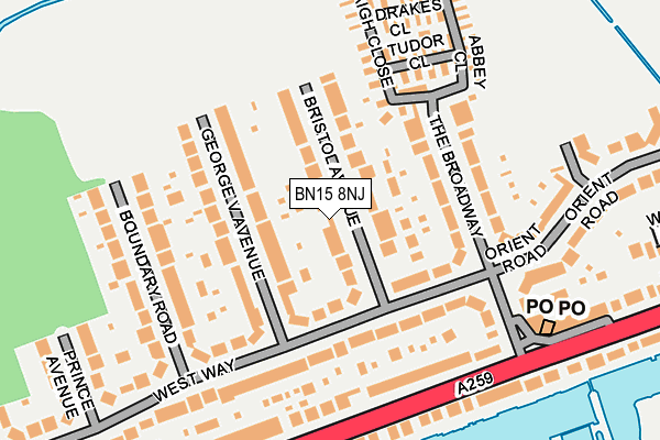BN15 8NJ map - OS OpenMap – Local (Ordnance Survey) BN15 8NJ map - OS OpenMap – Local (Ordnance Survey)