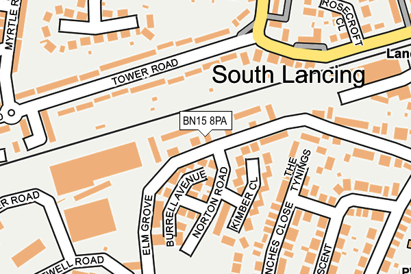 BN15 8PA map - OS OpenMap – Local (Ordnance Survey) BN15 8PA map - OS OpenMap – Local (Ordnance Survey)