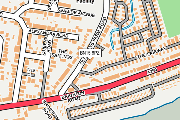 BN15 8PZ map - OS OpenMap – Local (Ordnance Survey)