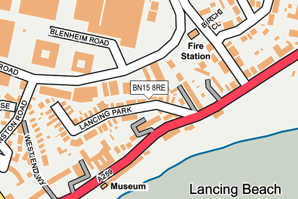 BN15 8RE map - OS OpenMap – Local (Ordnance Survey) BN15 8RE map - OS OpenMap – Local (Ordnance Survey)
