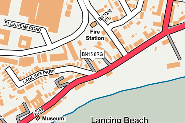 BN15 8RG map - OS OpenMap – Local (Ordnance Survey)