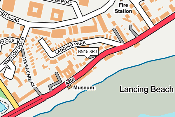 BN15 8RJ map - OS OpenMap – Local (Ordnance Survey) BN15 8RJ map - OS OpenMap – Local (Ordnance Survey)