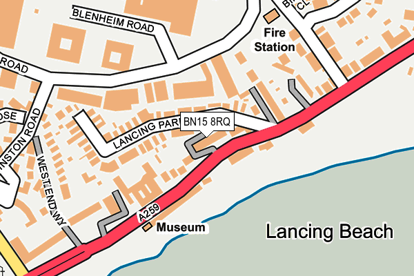 BN15 8RQ map - OS OpenMap – Local (Ordnance Survey) BN15 8RQ map - OS OpenMap – Local (Ordnance Survey)