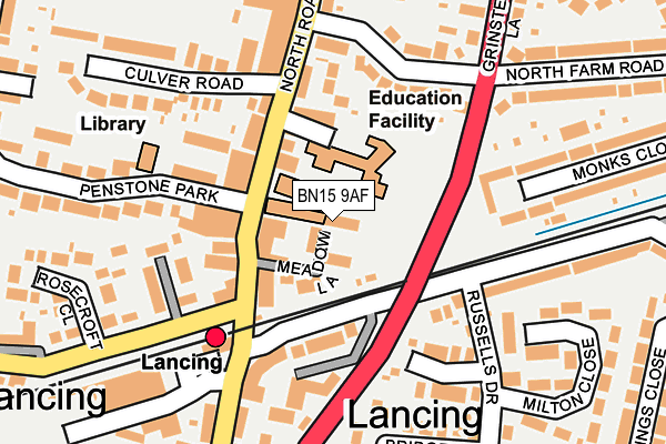 BN15 9AF map - OS OpenMap – Local (Ordnance Survey) BN15 9AF map - OS OpenMap – Local (Ordnance Survey)