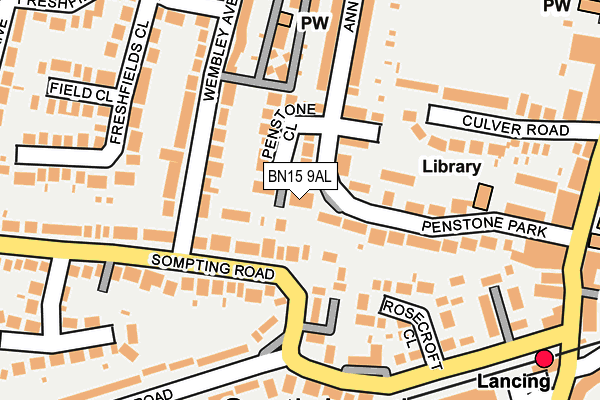 BN15 9AL map - OS OpenMap – Local (Ordnance Survey) BN15 9AL map - OS OpenMap – Local (Ordnance Survey)