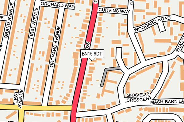 BN15 9DT map - OS OpenMap – Local (Ordnance Survey) BN15 9DT map - OS OpenMap – Local (Ordnance Survey)