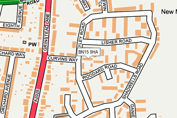 BN15 9HA map - OS OpenMap – Local (Ordnance Survey) BN15 9HA map - OS OpenMap – Local (Ordnance Survey)