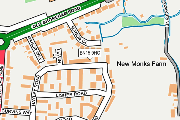 BN15 9HG map - OS OpenMap – Local (Ordnance Survey)