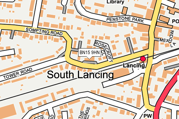 BN15 9HN map - OS OpenMap – Local (Ordnance Survey)