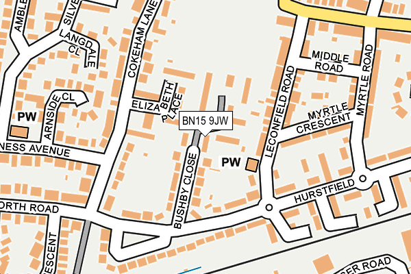 BN15 9JW map - OS OpenMap – Local (Ordnance Survey) BN15 9JW map - OS OpenMap – Local (Ordnance Survey)