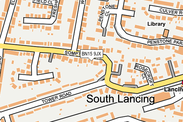 BN15 9JX map - OS OpenMap – Local (Ordnance Survey) BN15 9JX map - OS OpenMap – Local (Ordnance Survey)
