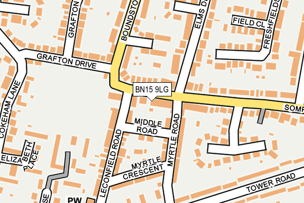 BN15 9LG map - OS OpenMap – Local (Ordnance Survey) BN15 9LG map - OS OpenMap – Local (Ordnance Survey)