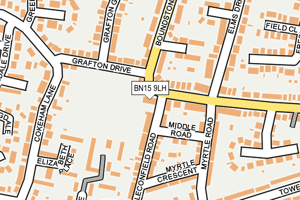 BN15 9LH map - OS OpenMap – Local (Ordnance Survey) BN15 9LH map - OS OpenMap – Local (Ordnance Survey)